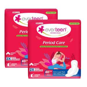 Everteen Period Care Xl Soft Sanitary Pads Neem Safflower Medium Flow | Rash-free | 80 Pads