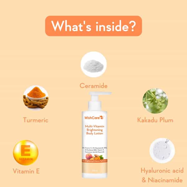 Wishcare Multi-Vitamin Brightening Body Lotion - Vitamin C | Niacinamide(B3) | Panthenol(B5) (200Ml)