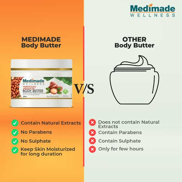 Medimade Moroccan Argan Oil Body Butter - 200 Ml X 2 ( Pack Of 2 )
