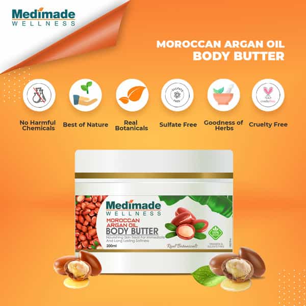 Medimade Moroccan Argan Oil Body Butter - 200 Ml X 2 ( Pack Of 2 )