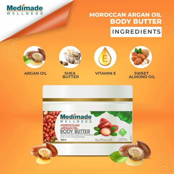 Medimade Moroccan Argan Oil Body Butter - 200 Ml X 2 ( Pack Of 2 )