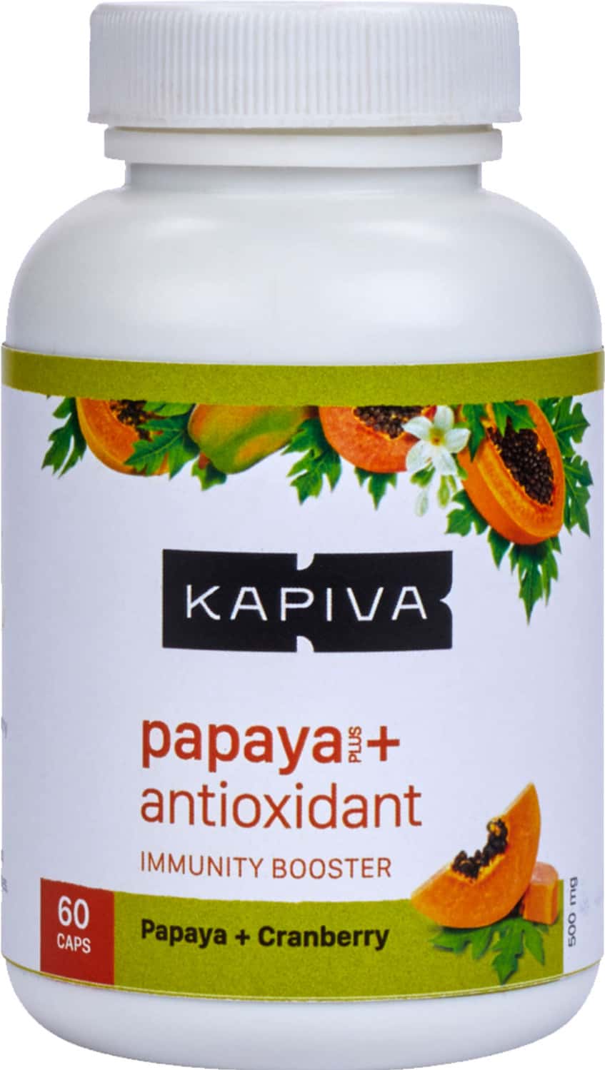 Kapiva Papaya + Anti-Oxidant Capsules -Immunity Booster | 60 Capsules