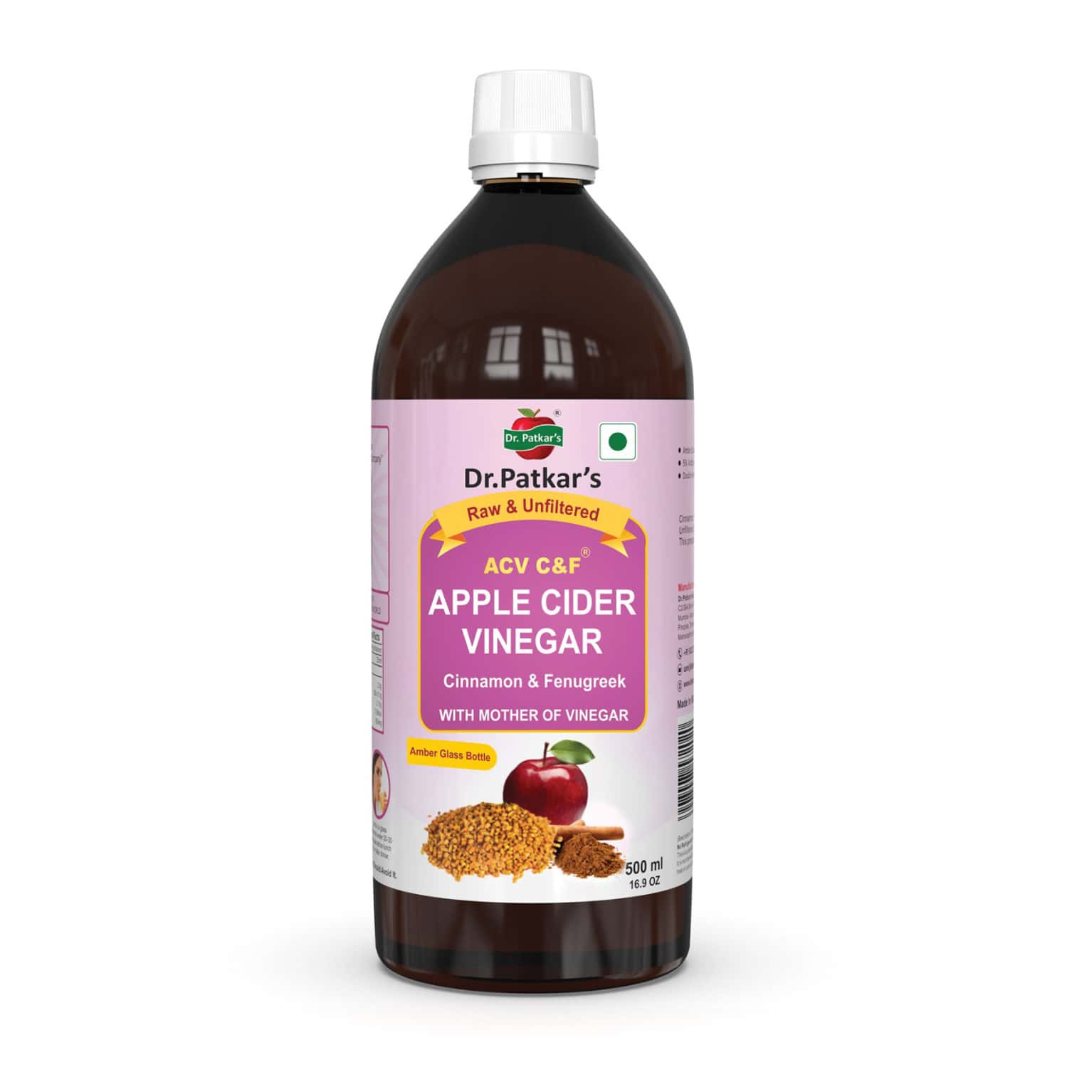 Dr. Patkar's Apple Cider Vinegar With Cinnamon & Fenugreek 500ml