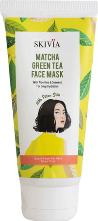 Skivia Matcha Green Tea Face Mask With Aloe Vera & Seaweed - 50G | Deep Hydration | All Skin Types