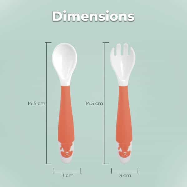 R For Rabbit Safe Feed Duo Spoon Set Orange