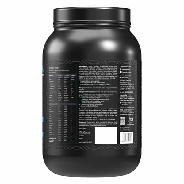 Nutrabay Bioabsorb Whey Protein Powder | Prodifi Blend | 26G Per Scoop | Strawberry - 1Kg