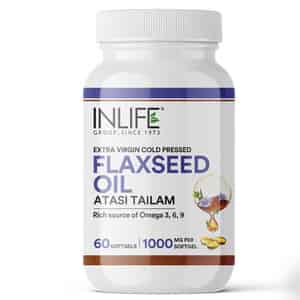 Inlife Flaxseed Oil Capsules 1000mg | Omega 3 6 9 | - 60 Softgels