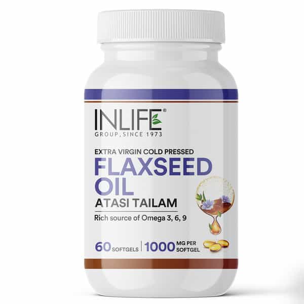 Inlife Flaxseed Oil Capsules 1000Mg | Omega 3 6 9 | - 60 Softgels