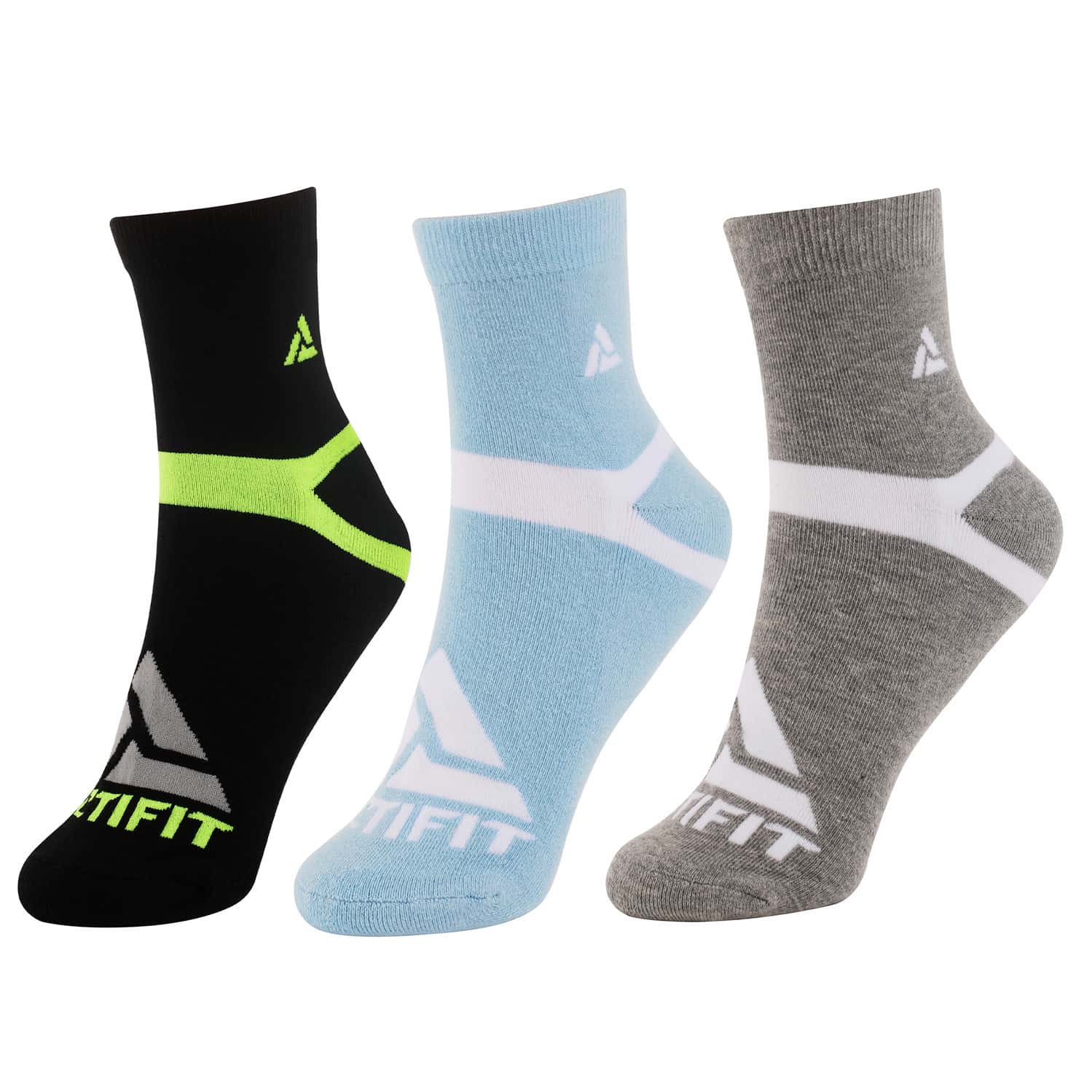 Actifit Half Terry Sports Socks | Cushioned & Breathable | Multicolor | 3n