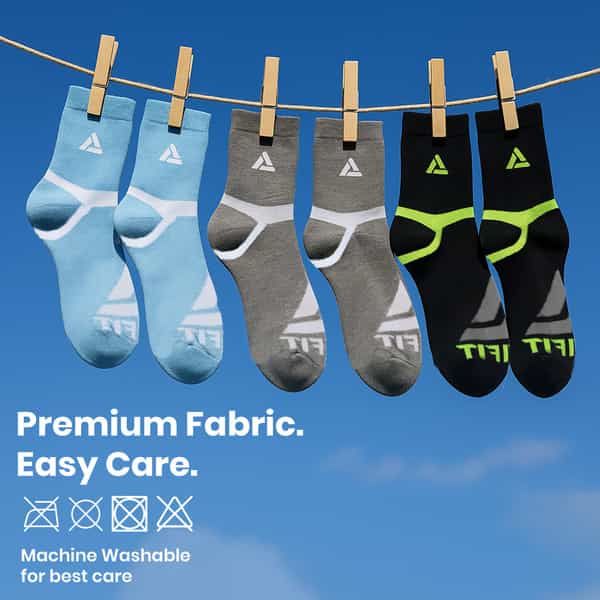 Actifit Half Terry Sports Socks | Cushioned & Breathable | Multicolor | 3N