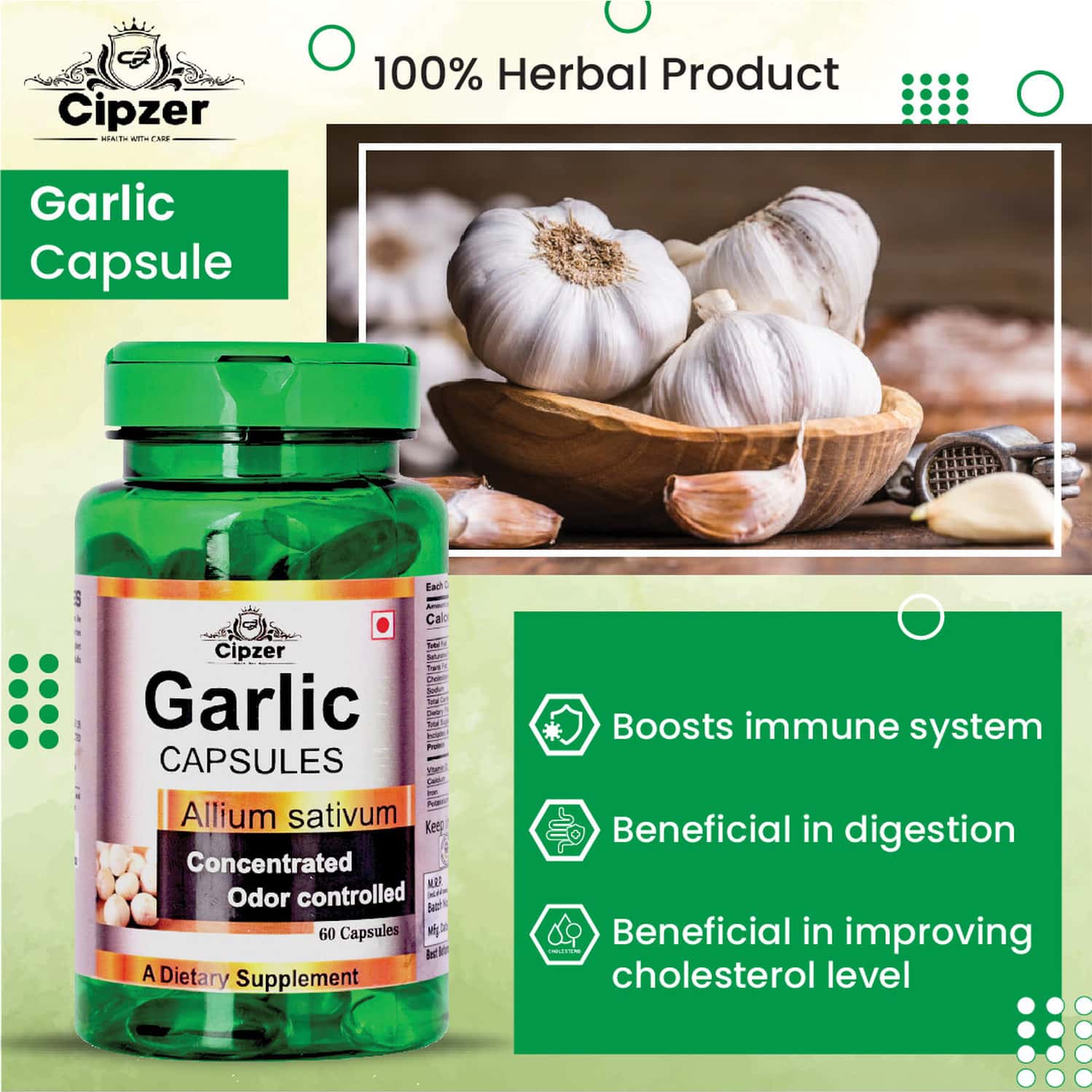 Buy GARLIC PEARLS HEALTHY HEART & DIGESTION CAPSULES BOTTLE OF 100