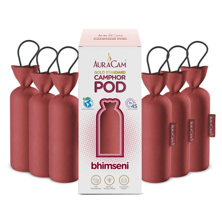 Auracam Gold Standard Camphor Pod Cone Bhimseni- Set Of 6