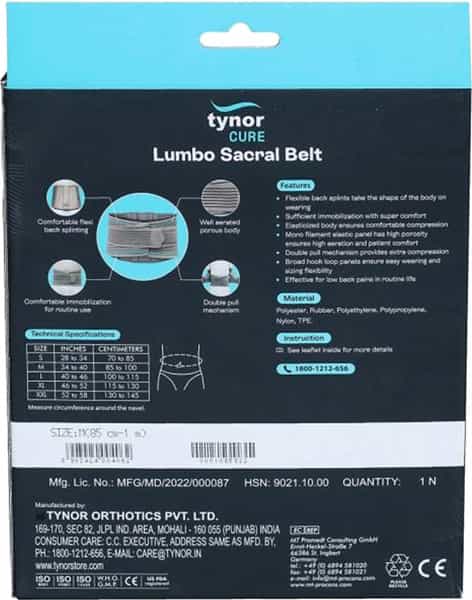 Tynor Cure Lumbo Sacral Belt Medium (85-100Cm) 1N