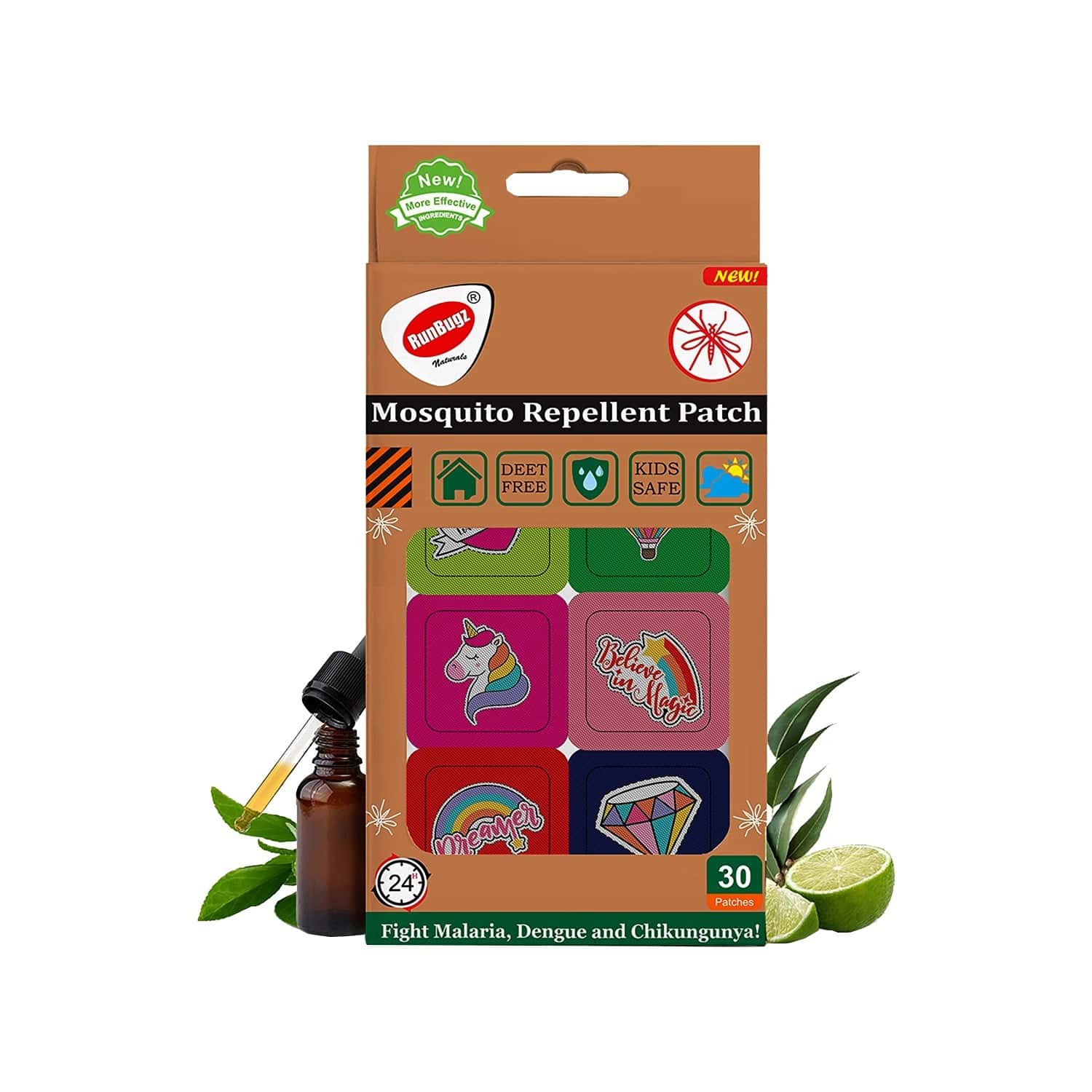 Buy MOSQUITO REPELLENT PRINTED UNICORN PATCHES FOR BABIES 30 PATCHES