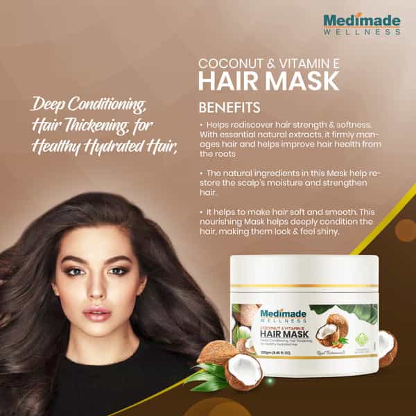 Medimade Coconut And Vitamin E Hair Mask - 200 Gm
