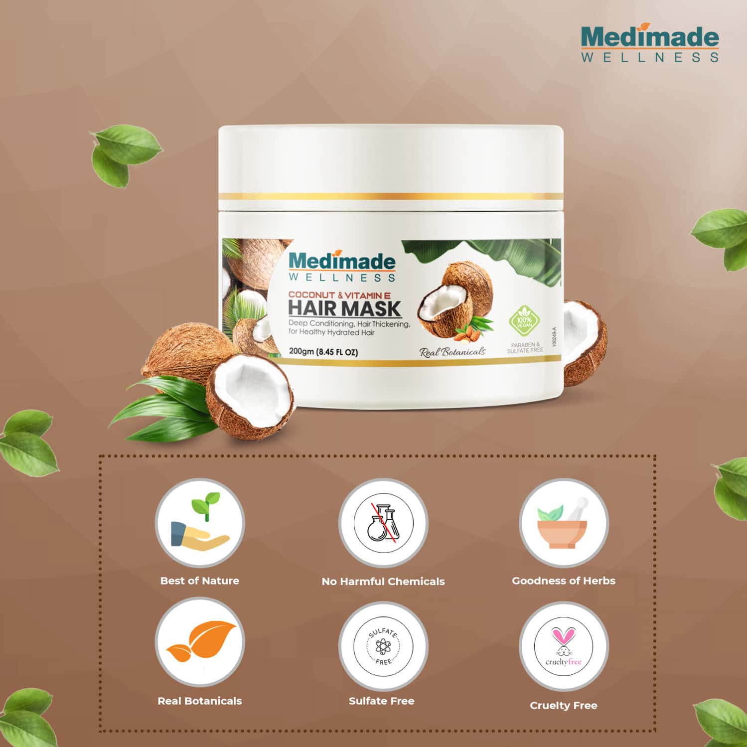 Buy MEDIMADE COCONUT AND VITAMIN E HAIR MASK 200 GM Online & Get Upto 60 OFF at PharmEasy