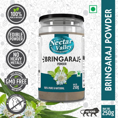 Nectar Valley Bhringraja Powder (Eclipta Alba) Pure & Organically Processed Fine Powder - 250g