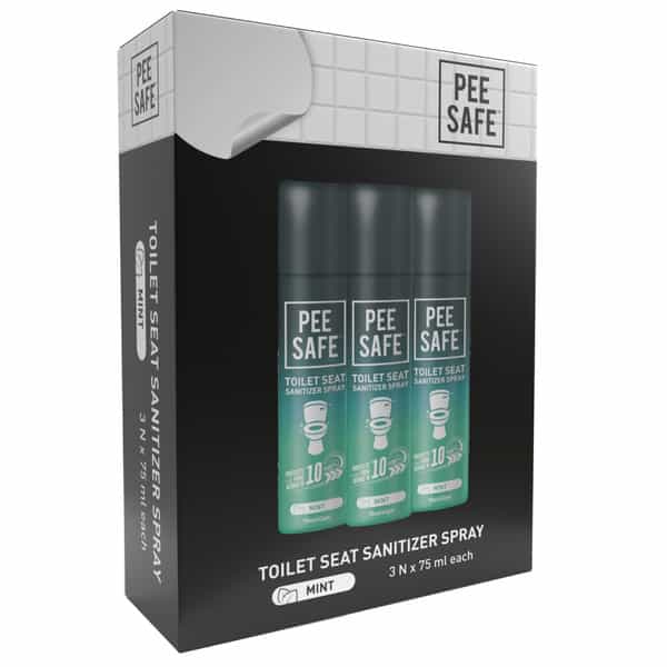 Pee Safe Toilet Seat Sanitizer Spray (75Ml - Pack Of 3) - Mint|Kills 99.9% Germs & Travel Friendly