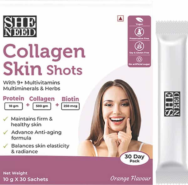 Sheneed Collagen Skin Shot Protein | Collagen & Biotin 30 Sachet