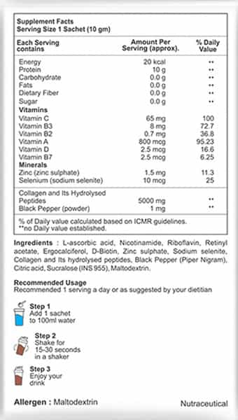 Sheneed Collagen Skin Shot Protein | Collagen & Biotin 30 Sachet
