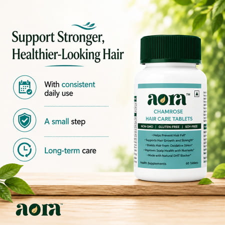 Aora Chamrose Hair Care Tablets With Biotin & Vitamins For Men & Women | 60 Tablets