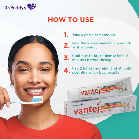 Vantej Long Lasting Protection Mint Flavour Everyday Toothpaste 100gm