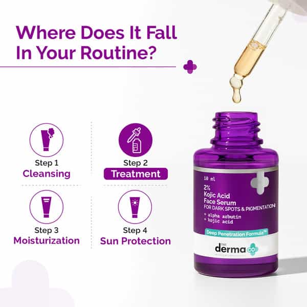 The Derma Co 2% Kojic Acid Face Serum - Reduces Dark Spots Pigmentation & Blemishes 10 Ml