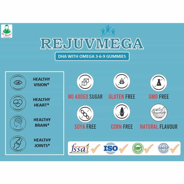 Dr Wonder Rejuvmega Dha With Omega 3-6-9 Gummies Nutraceutical Supplement (Pack Of 1_30 Gummies)