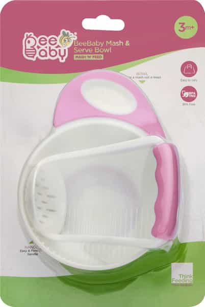 Beebaby Food Mash & Serve Bowl Set For Baby (Pink)