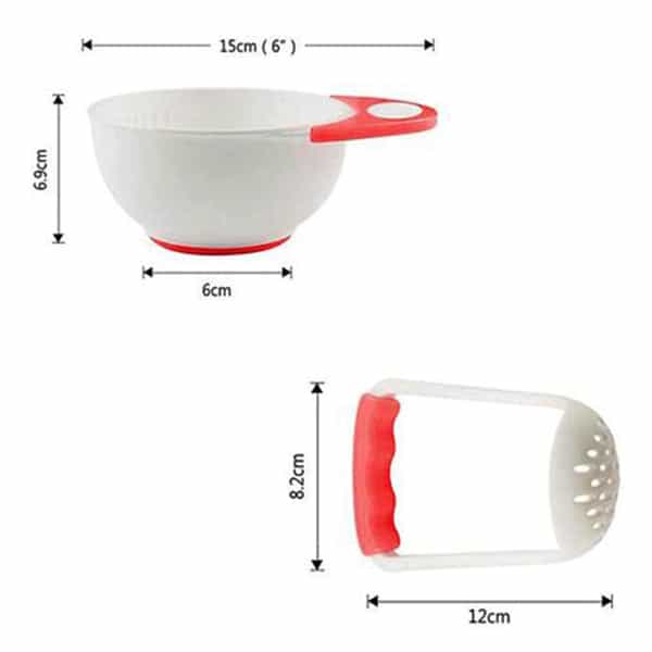 Beebaby Food Mash & Serve Bowl Set For Baby (Pink)
