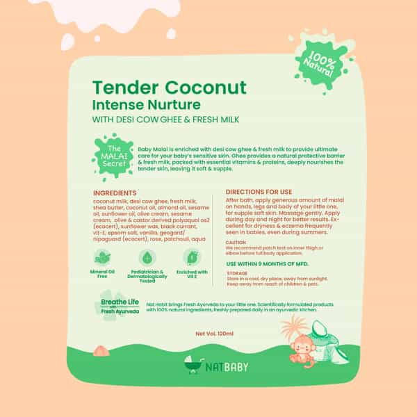 Nat Habit Baby Body Butter- Body Malai | Tender Coconut 120Ml