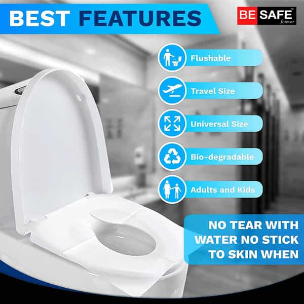 Besafe Forever Disposable Paper Toilet Seat Cover 40 Sheets Black