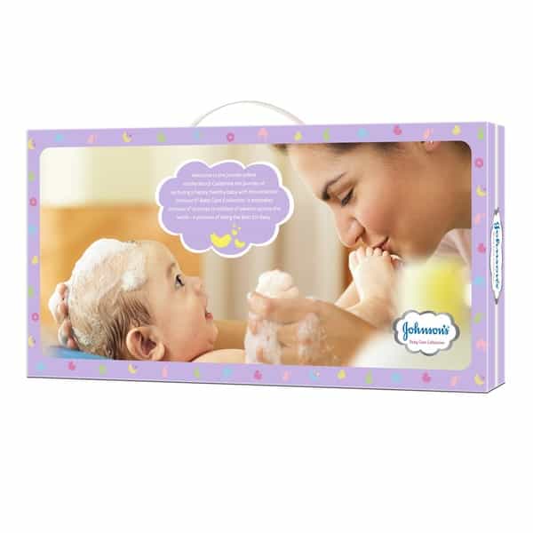 Johnson's Baby Care Collection Baby Gift Set With Organic Cotton Baby Dress (8 Pieces)