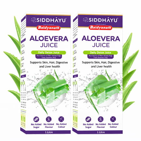 Baidyanath Asli Ayurved Aloe Vera Juice | Boost Immunity Better Digestion | 1l (Pack Of 2)