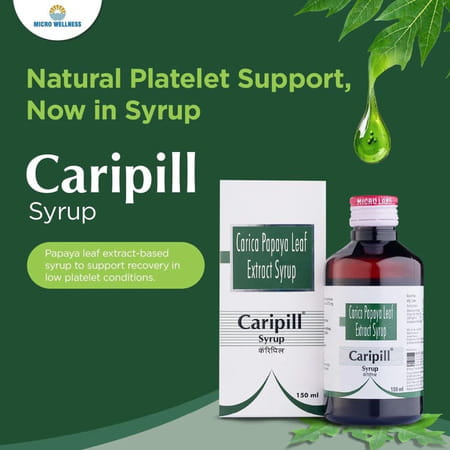 Caripill Syrup - Carica Papaya Leaf Extract Syrup -150 Ml X 2 | Improve Platelet Count