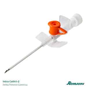 Romsons Intravenous Cannula With Injection Port Non Return Valve Gs3022 18 G 1 No's