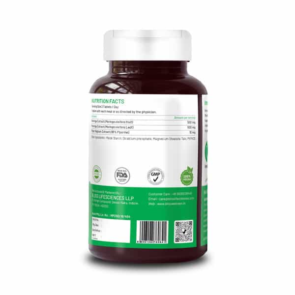 Bliss Welness Moringa Supplement For Immunity Booster|For Men And Women | Vegetarian Tablets