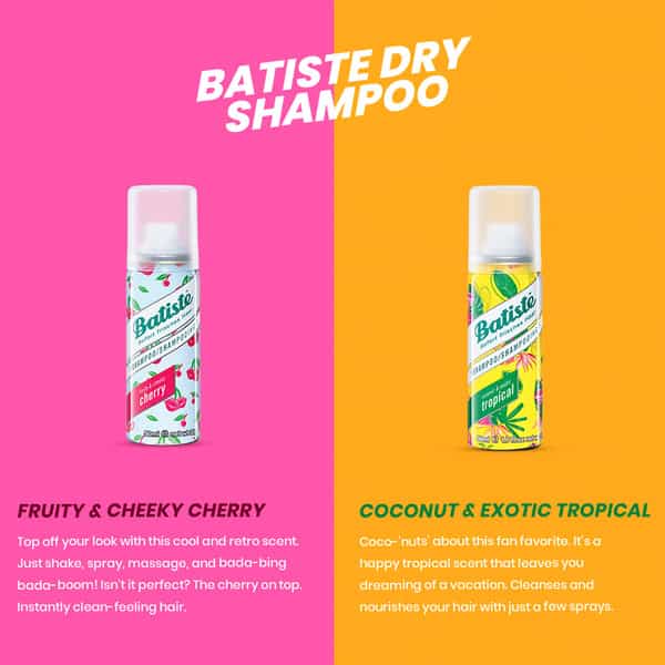 Batiste Value Kit Fruity & Cheeky Cherry Coconut & Exotic Tropical Dry Shampoo - 100Ml