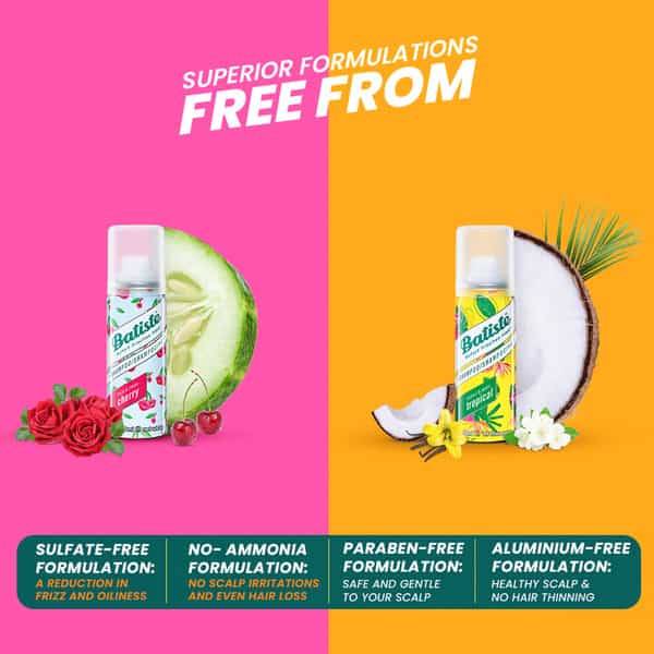 Batiste Value Kit Fruity & Cheeky Cherry Coconut & Exotic Tropical Dry Shampoo - 100Ml