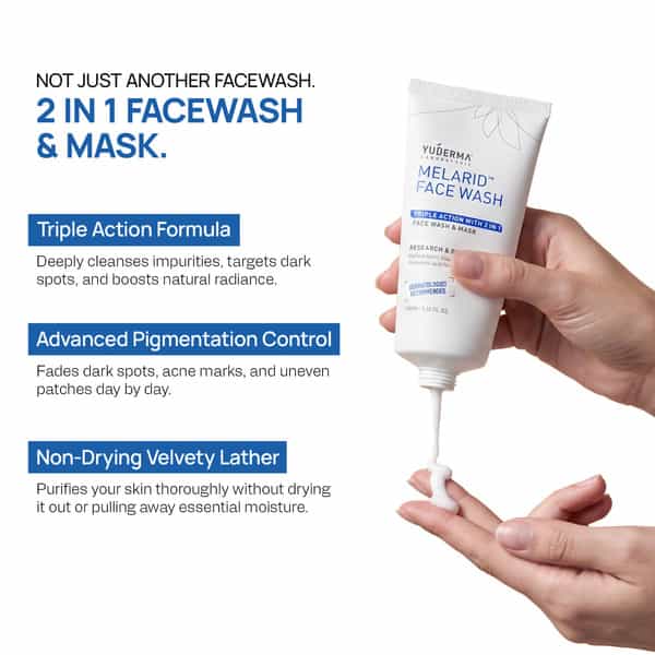 Yuderma Melarid Triple Action Face Wash & Mask | 100 Gm