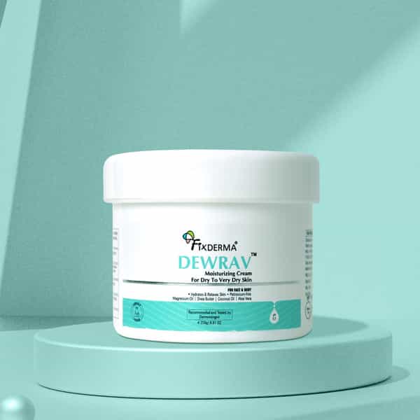 Fixderma Dewrav Moisturizing Cream For Face & Body | Deeply Hydrates | Dry To Very Dry Skin - 250G