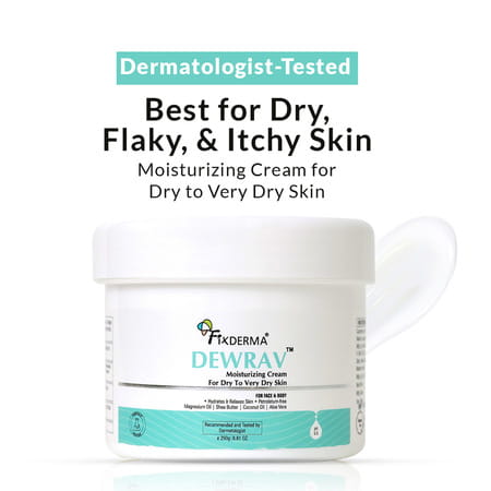 Fixderma Dewrav Moisturizing Cream For Face & Body | Deeply Hydrates | Dry To Very Dry Skin - 250g