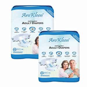 Arokleen Adult Diaper Tape Style Medium (waist Size: 72 Cm-102 Cm) 10 Pcs Per Packet Pack Of 2