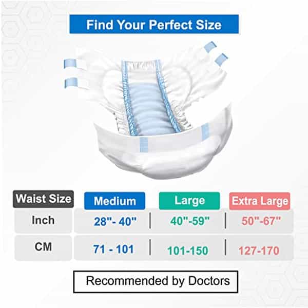 Arokleen Adult Diaper Tape Style Medium (Waist Size: 72 Cm-102 Cm) 10 Pcs Per Packet Pack Of 2