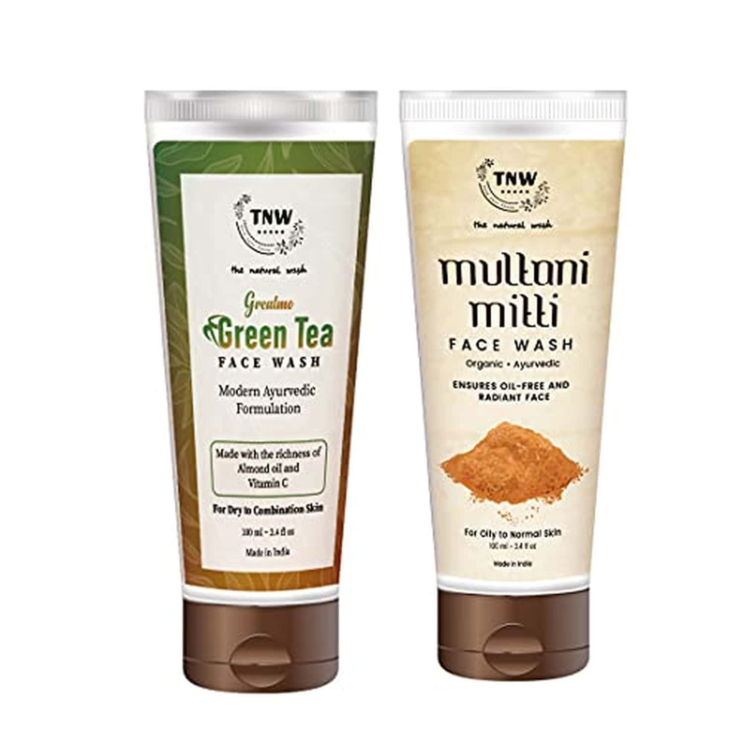 Tnw-the Natural Wash Multani Mitti And Grealmo Face Wash Combo 2ml