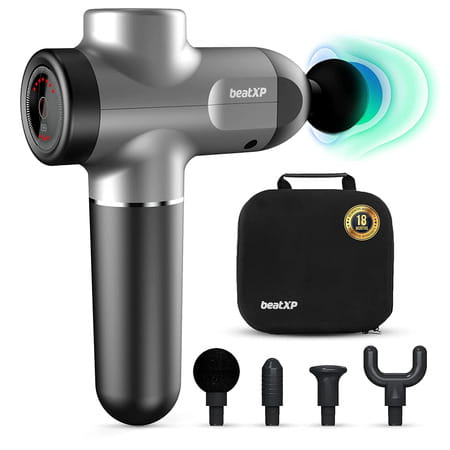 Beatxp Flash Massage Gun | Body Massager Machine For Pain Relief | Touch Button (Metallic Silver)