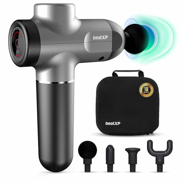 Beatxp Flash Massage Gun | Body Massager Machine For Pain Relief | Touch Button (Metallic Silver)
