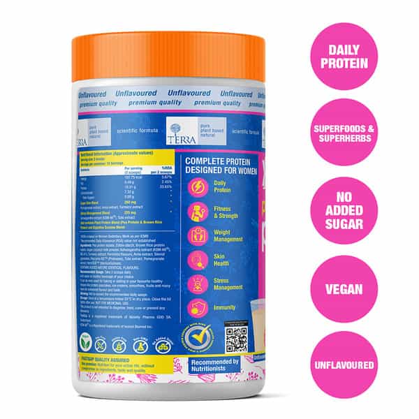 Fast & Up Terra Plant Protein For Women - Superfood -Weight & Hormone Management - 450G
