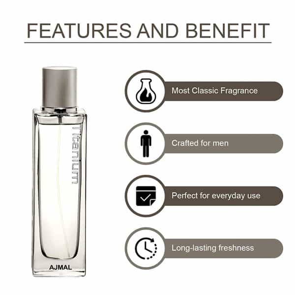 Ajmal Wisal Dhahab Edp 50Ml Perfume For Men And Titanium Edp 100Ml Perfume For Men