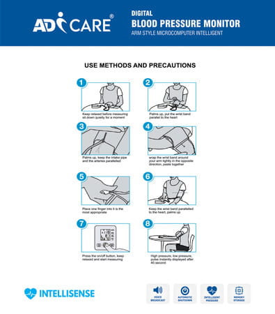 Adicare Automatic And Advance Feature Digital Blood Pressure Monitor